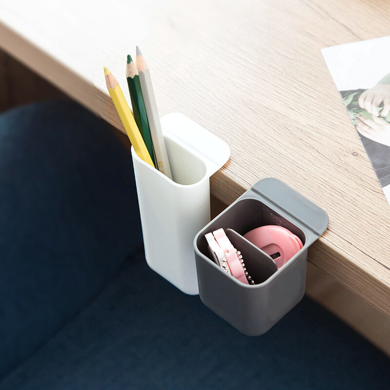 Nova moda de plástico bolso caneta titular desktop monitor de mesa caneta papelaria criativo multi-função caixa de armazenamento