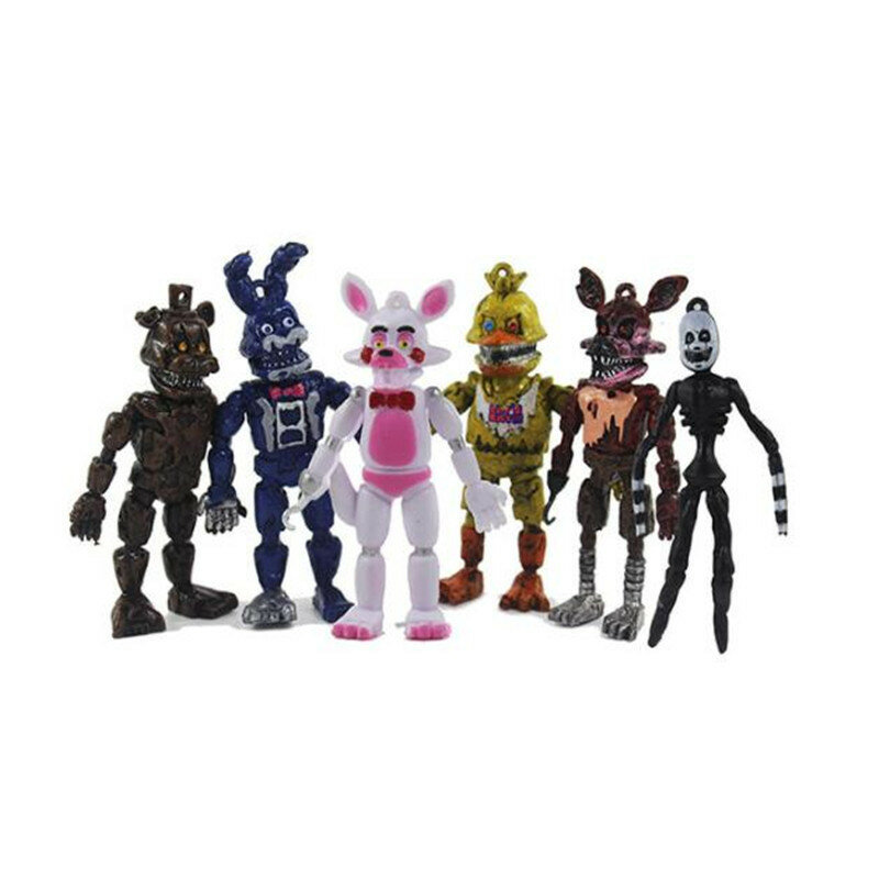 Figuras de acción de Pvc de Five Night At Freddy, juguetes para niños, Fnaf Bonnie Bear Foxy, set de 6 unids/set