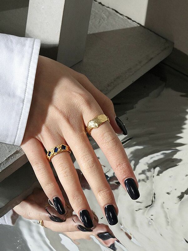 S'STEEL Designer pierścionki srebro 925 dla kobiet Trendy minimalistyczny Steampunk Gothic regulowany pierścionek Fine biżuteria na prezent