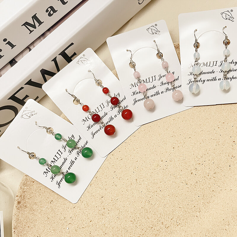 Boucles d'oreilles en pierre naturelle pour femmes, bijoux multicolores, Vintage, goutte d'eau, à la mode, cadeaux, nouvelle collection 2021