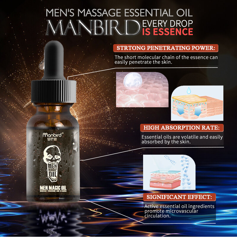 Grote Penis Olie Enlargement Cream Man Pene Erectie Afrodisiacum Essentiële Olie Sex Vertraging Dick Viagra Groei Thicken Massage Olie
