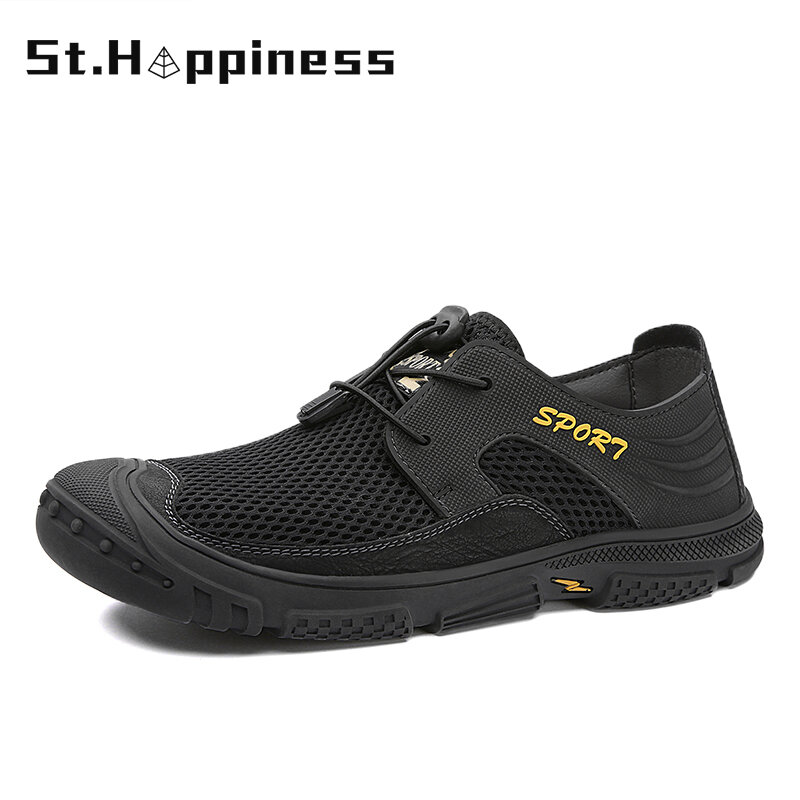 2021 New Summer Men's Mesh Shoes Fashion Comfortable Casual Sneakers Outdoor Lightweight Soft Anti-slip Walking Shoes Big Size