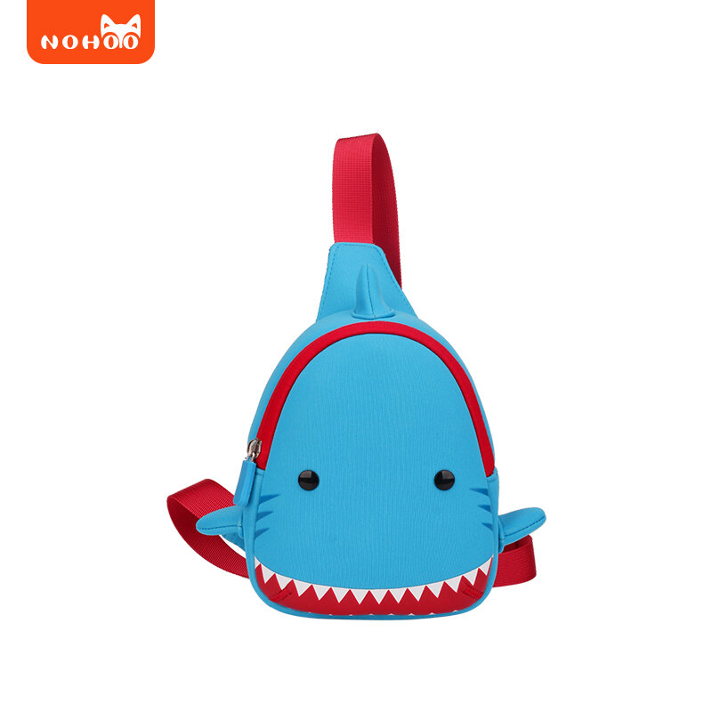 Детская нагрудная сумка Nohoo для мальчиков, классная Водонепроницаемая Сумочка через плечо с мультипликационным акулой, динозавром, 2020