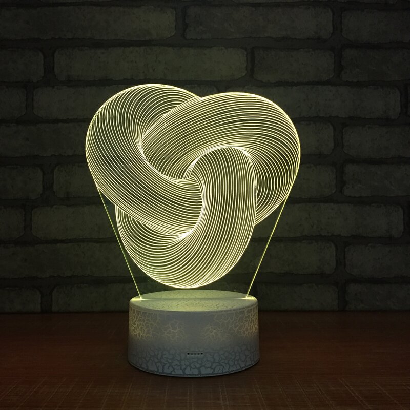 Abstract Shape 3D LED Lamp Touch Remote USB Night Light for Kids Bedroom Decorations Creative Gift