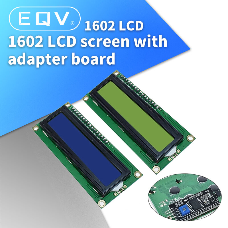 Módulo lcd de tela azul iic/i2c 1602, para arduino 1602, lcd uno r3 mega2560, tela verde, 1 peça
