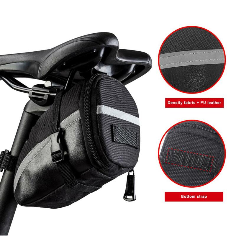 Borsa posteriore per bicicletta nera borsa per cuscino per sedile per bici da strada MTB borsa per sedile posteriore per ciclismo strumenti di riparazione pneumatici senza colla tute per riparazione biciclette