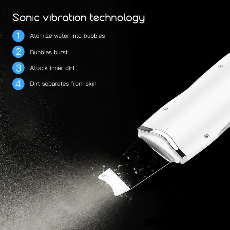 Ckeyin-Ultrasonic Nano Ion Pele Scrubber, Face Lifting Cleaner, Peeling Extractor, Limpeza Profunda, Dispositivo Beleza, Facial Nano Pulverizador