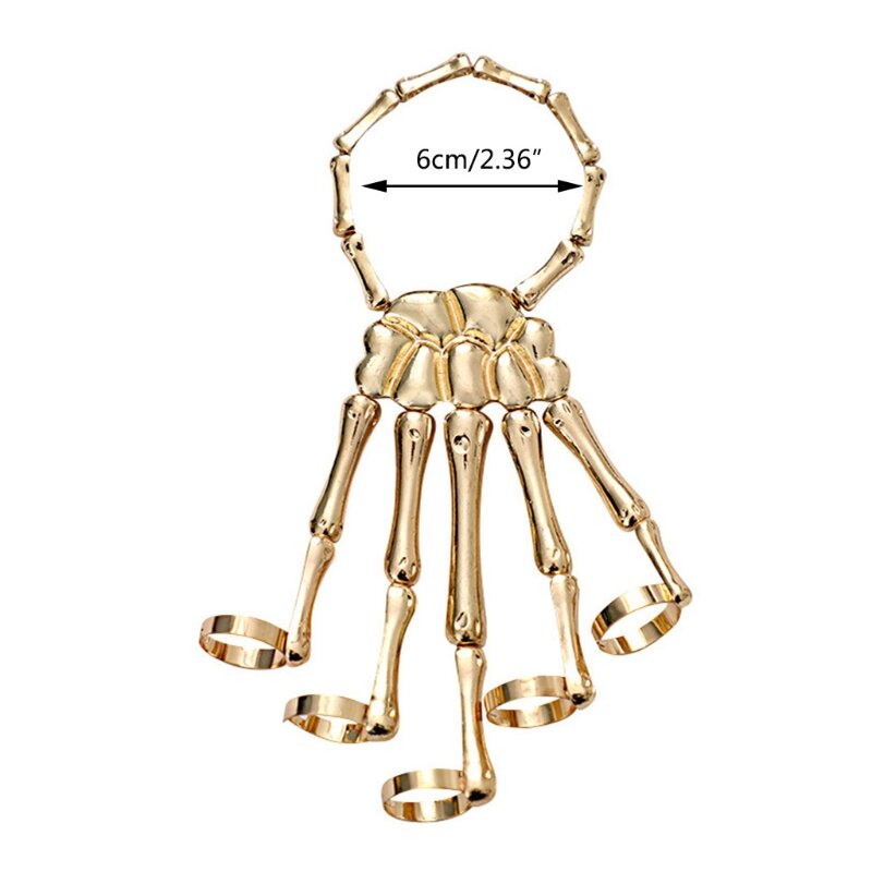 Bracciale scheletro in metallo esagerato accessori di Halloween ornamenti artiglio fantasma Cosplay bracciale scheletro dito gotico L41B