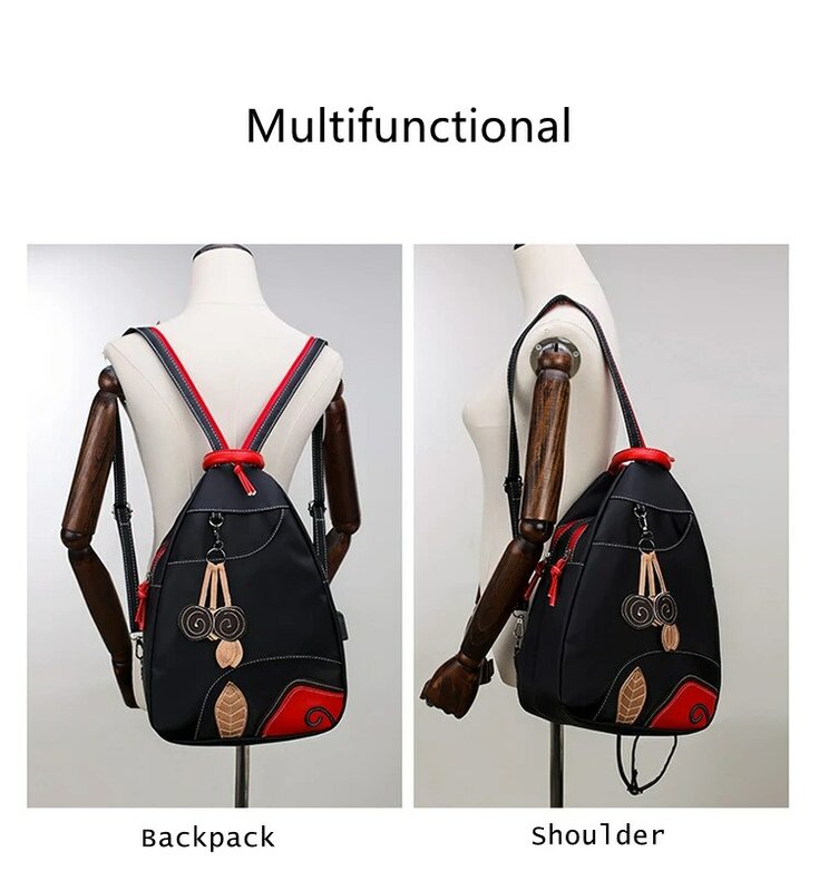 Bolsa para pañales multifuncional para mujer, bolsa de mamá de nailon impermeable, mochila portátil de viaje, organizador para maternidad