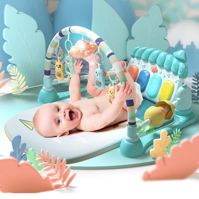 Baby Gym Play Mat Puzzle infantile con suono di pianoforte e musica tappeto per attività striscianti regalo per 6-18 mesi