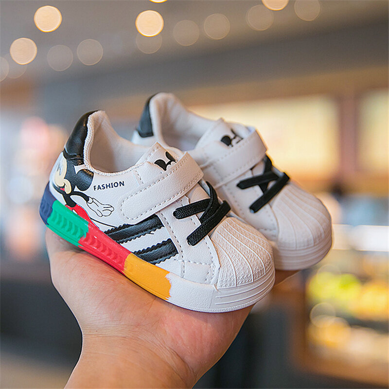 New Baby Shoes Men's Super-moving White Shoes Children's Shoes Girls Rainbow Bottom Baby Soft Bottom Toddler Shoes Baby Girls