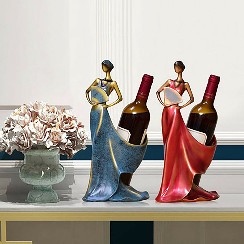 Wine Bottle Rack Holder Lady Figurine Sculpture Wedding Beauty Art Décor