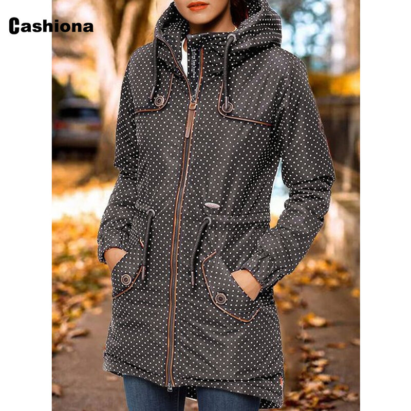 Mais tamanho 5xl trench coats feminino outono com capuz superior outerwear suporte casacos de bolso 2021 estilo europeu moda zíper pontos jaqueta
