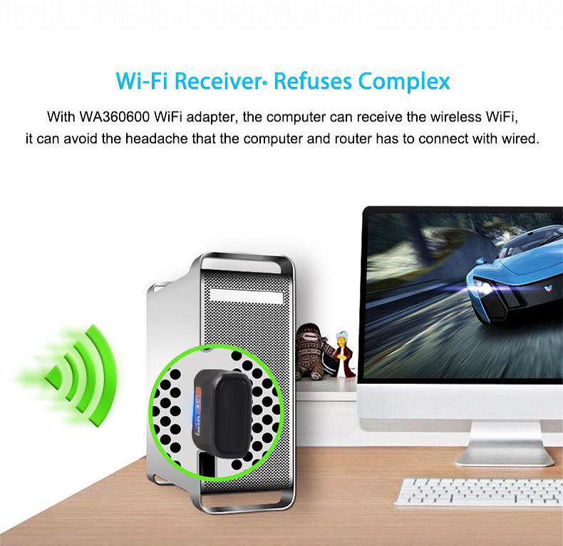 Wireless USB WiFi Adapter 600Mbps wi fi Dongle PC Network Card Dual Band wifi 5 Ghz Adapter Lan USB Ethernet Receiver AC Wi-fi