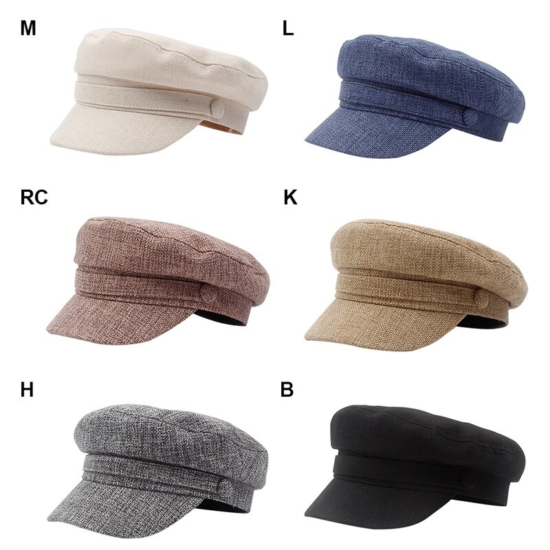 2020 Octagonal Hats Women Winter Flat Top Breathable Adjustable Cotton Linen Beret Hat Headwear Outdoor Sportswear Accessories