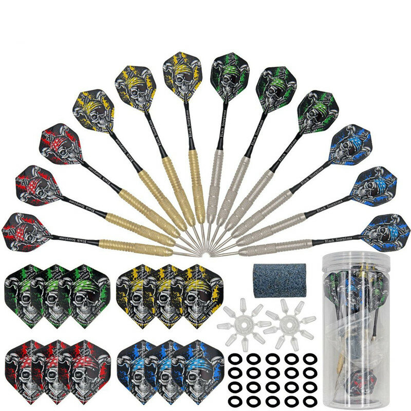 12 pieces of darts set, various styles of steel tip darts set, suitable for indoor sports and entertainment throwing darts
