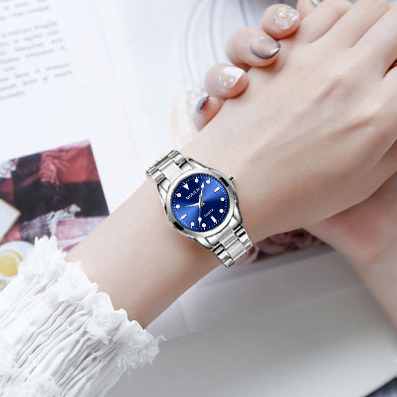 Relógio de pulso feminino de luxo estiloso, à prova d'água e quartzo para mulheres, 2020