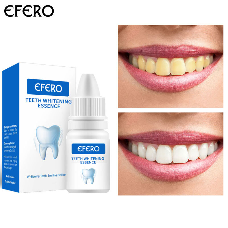 EFERO Serum Pemutih Gigi Esensi Gigi Putih Menghilangkan Noda Plak Bersih Perawatan Kebersihan Mulut Alat Gigi Napas Segar dengan Swab