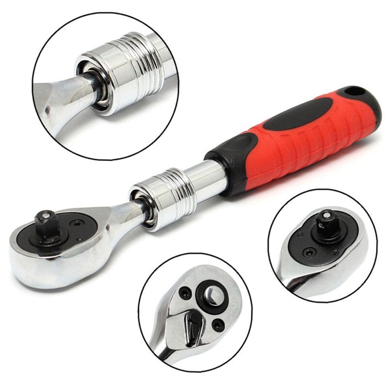 Adjustable Ratchet Wrench Socket Wrench Ratchet Handle Wrench Telescopic Flexible Car Repair Tools Hand Tools