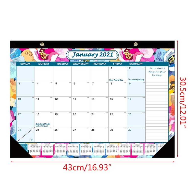 2021 parede pendurado calendário anual diário agenda mensal planejador agenda anual