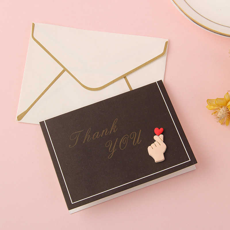 10pcs 3d Greeting Card Set With Envelope Birthday Gift Thanksgiving Blessing Thank You Card Creative DIY Homemade Material