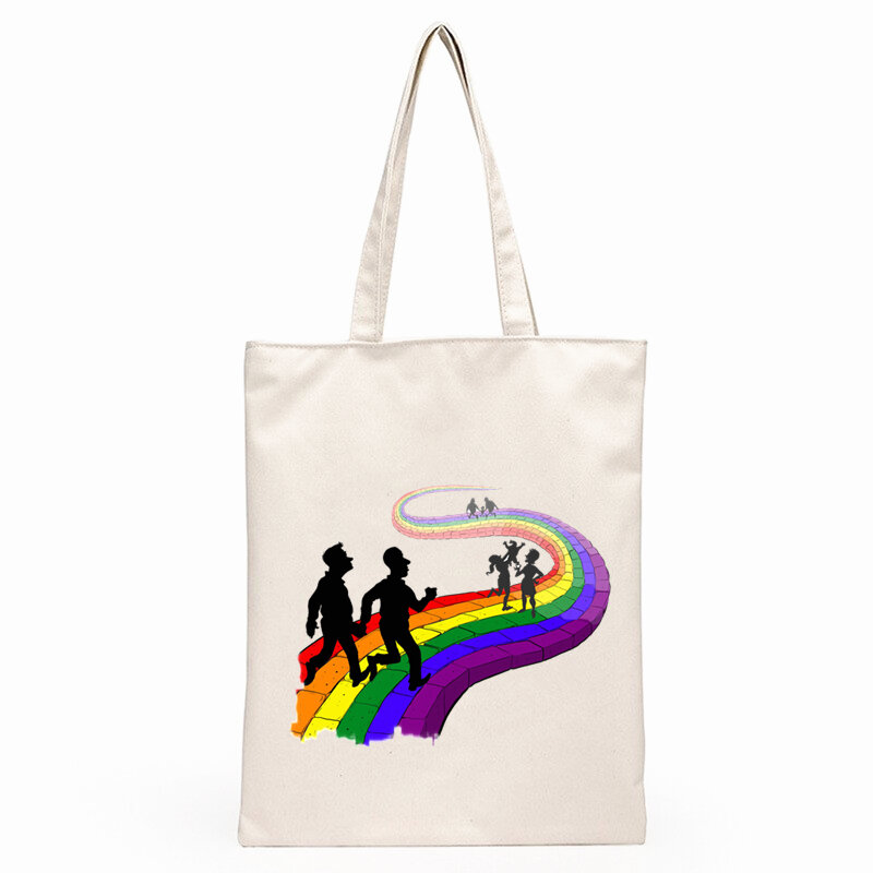 Gay orgulho lésbica arco-íris lgbt amor é amor lgbt moda estilo feminino bolsas de ombro sacos de compras meninas tote bolsa