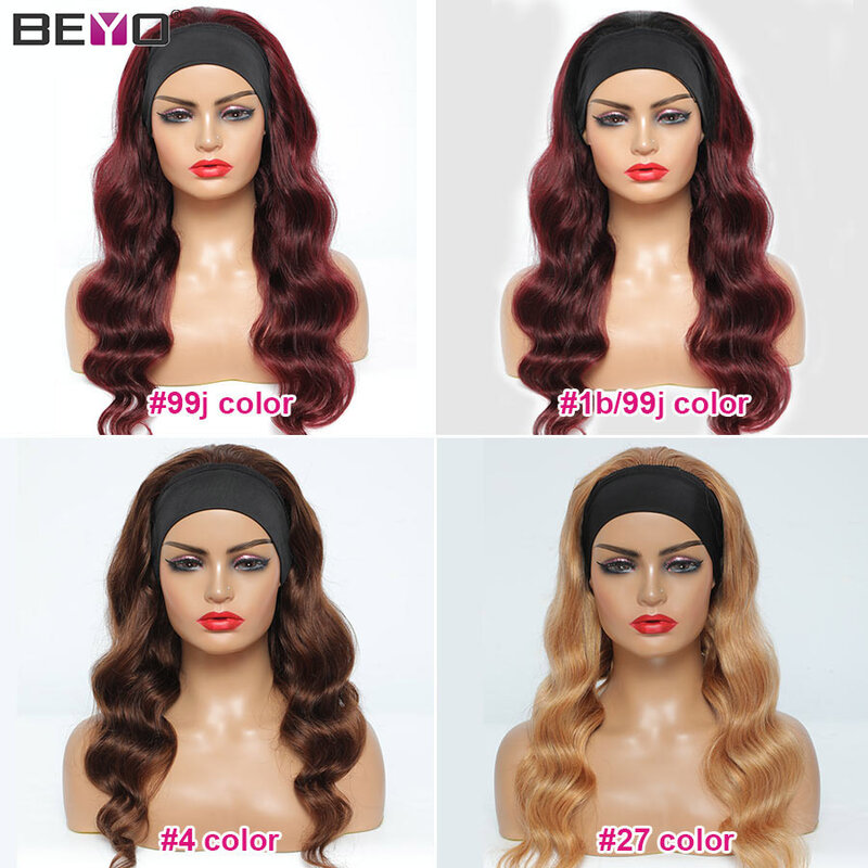 Body Wave Headband Wig Human Hair Wigs For Women Human Hair Brazilian Hair Wigs High Density Full Machine Wigs Designer Headband