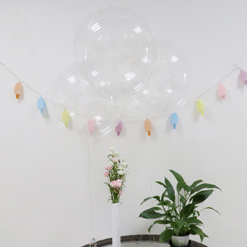 Ballon Bobo Transparent de 18 pouces, 1 pièce, avec guirlande lumineuse blanche chaude de 3M, pour la décoration de fête
