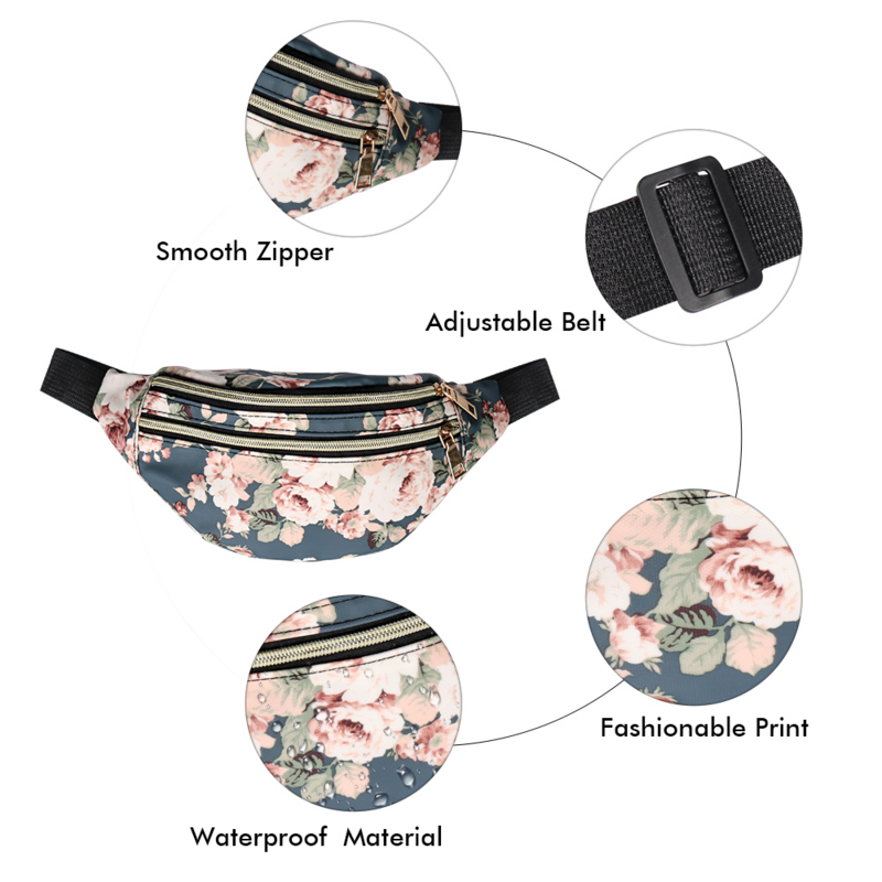 Geestock-riñonera Cinturón de piel sintética para mujer, bolso de hombro para el pecho, riñonera con flores