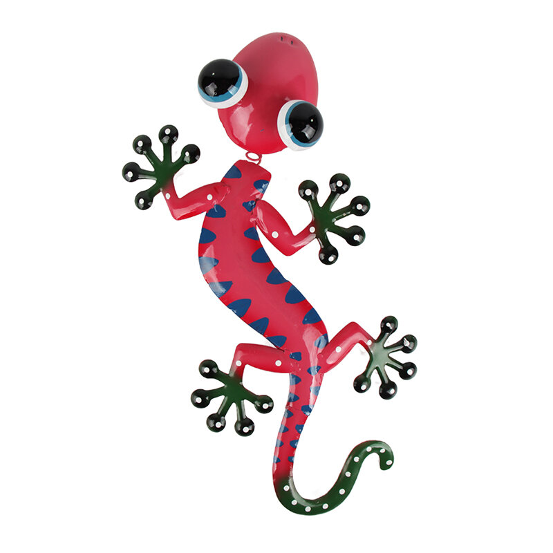 Liffy ของขวัญโลหะ Gecko กำแพงงานศิลปะสำหรับตกแต่งบ้านและตกแต่งสวนเครื่องประดับกลางแจ้ง Miniature Garden รู...