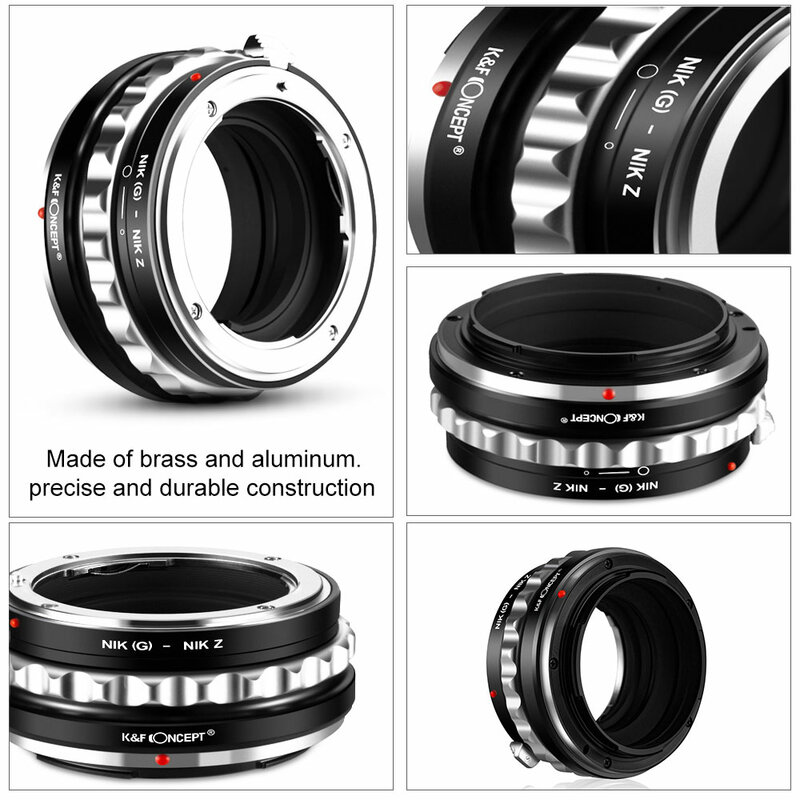 K & F Concept 렌즈 마운트 어댑터 Nikon G/F/AI/AIS/D/AF-S 마운트 렌즈-Nikon Z 마운트 Z6 Z7 미러리스 카메라