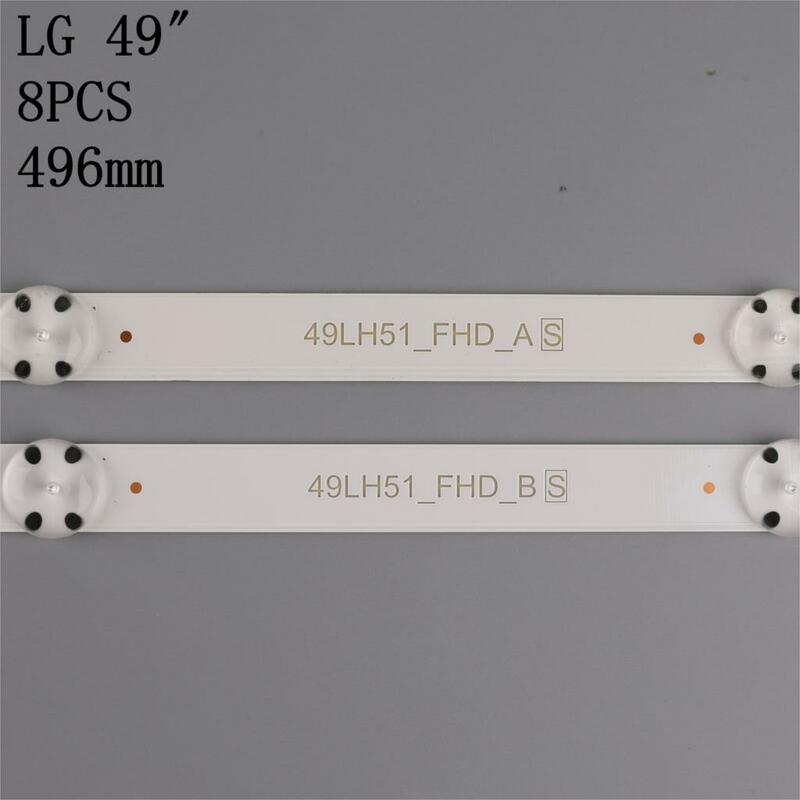 1 ensemble = 8 bandes lumineuses LED pour TV LG 49 pouces, nouveau, 49LH5100 49LH5700