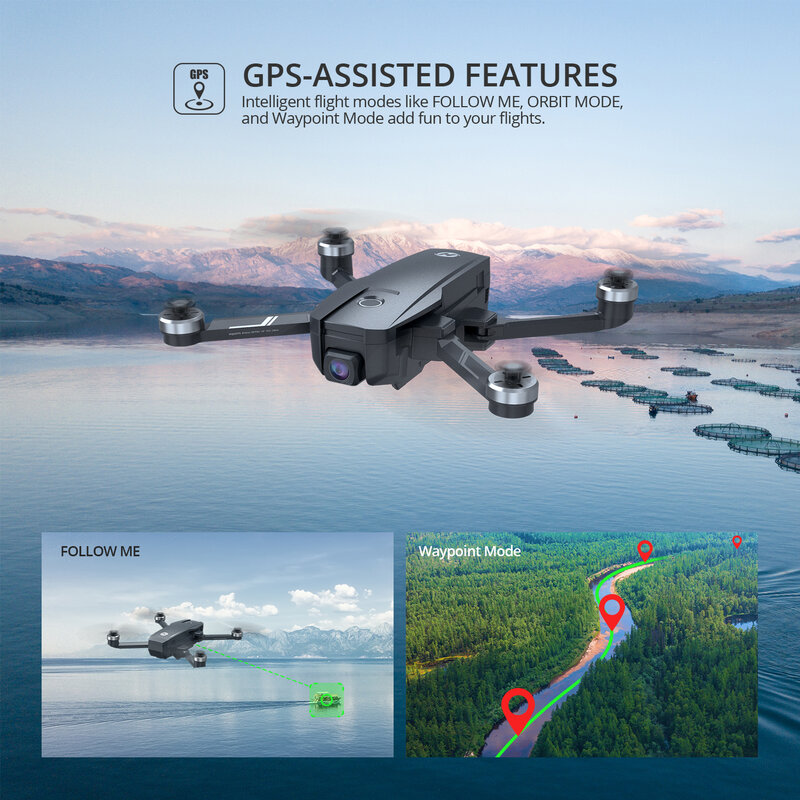 Batu Suci HS105(HS720E) Drone GPS EIS 4K UHD Dengan Stabilisasi Gambar Listrik GPS 5G FPV Quadcopter dengan Casing Motor Tanpa Sikat