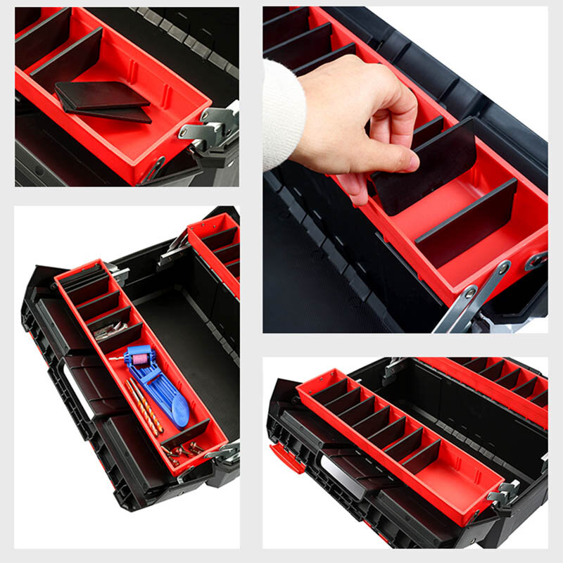 Boîte à outils en plastique matériel mallette de rangement boîte de réparation multifonctionnelle à domicile, boîte à outils pour électricien grande boîte à outils