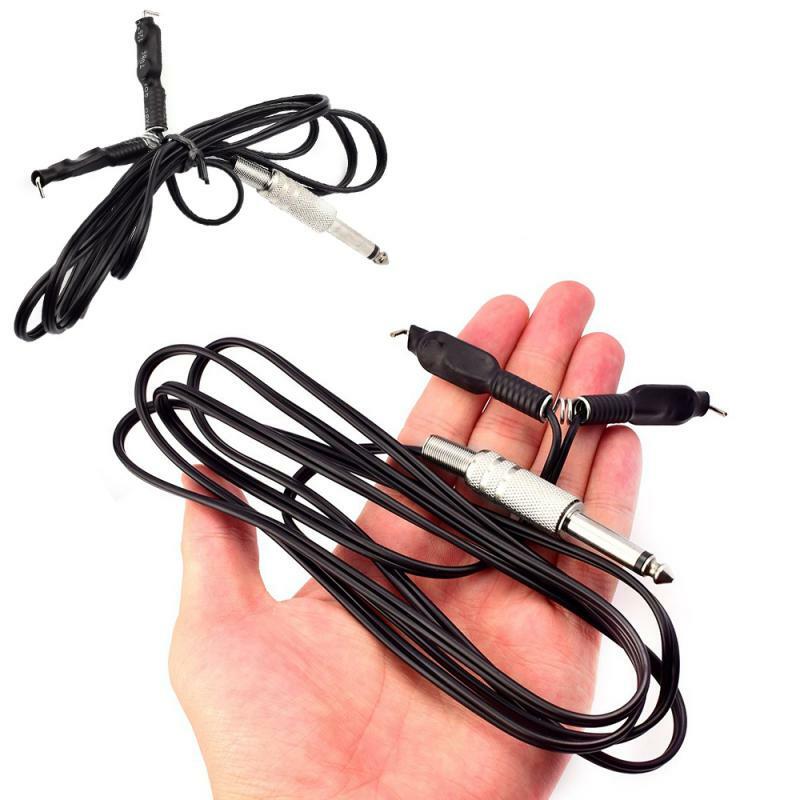 1pc Professional Digital Dual Black Tattoo Power Supply cable Foot Pedal Switch Clip Cord cable For Tattoo machine Black