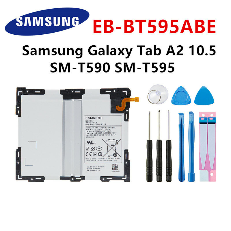 SAMSUNG-Batería de repuesto original para tableta Galaxy Tab A2, 7300 EB-BT595ABE, SM-T590, T590, T595, herramientas, 10,5 mAh, SM-T595