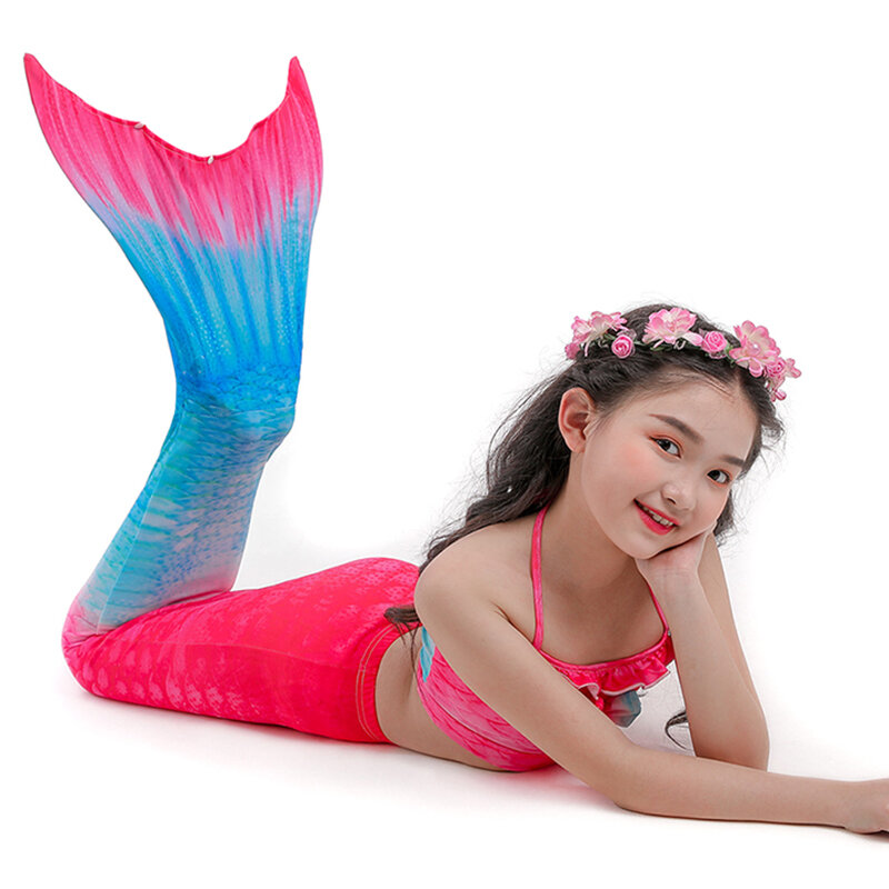 Crianças nadáveis sereia cauda para meninas natação maiô traje de sereia nyz loja