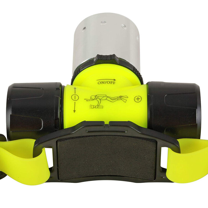 Linterna de cabeza LED T6 para buceo y natación, linterna subacuática con cargador y baterías, 1800Lm, resistente al agua