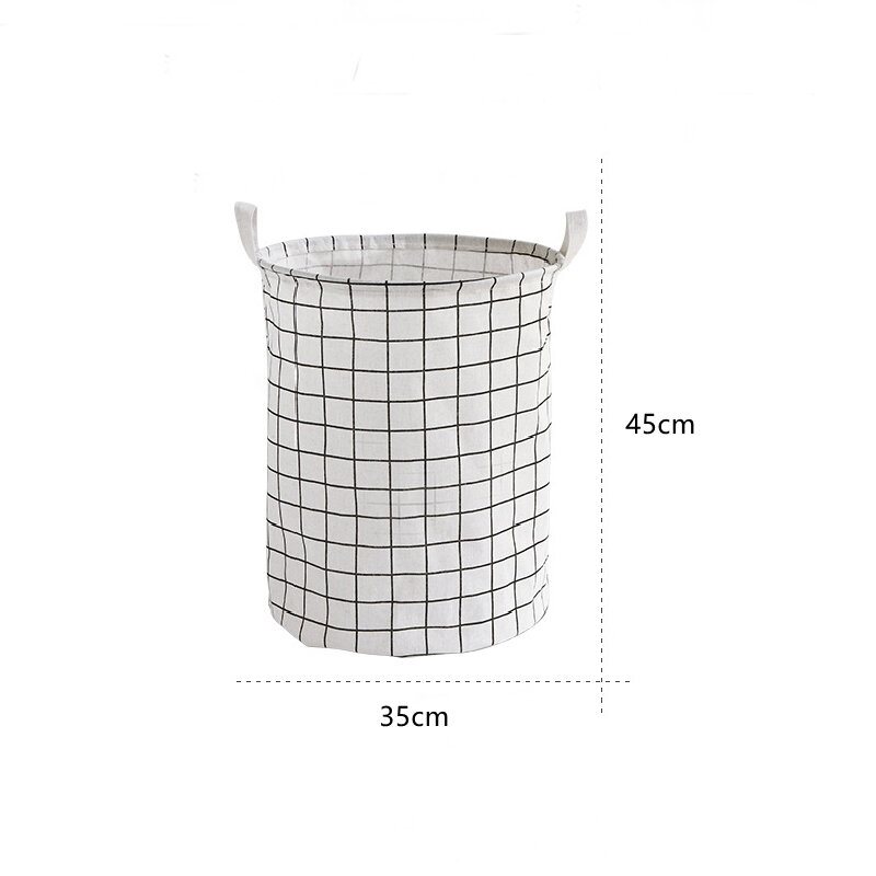 Algodão e linho roupas sujas cesta dobrável redonda à prova dfoldable água balde de armazenamento roupas crianças brinquedos domésticos de grande capacidade