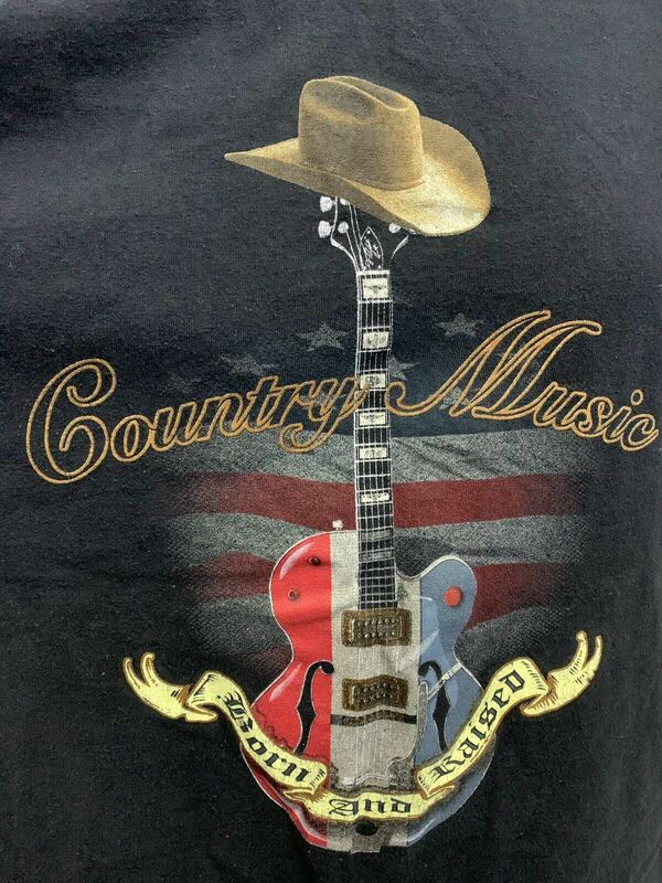Muzyka Country urodzona i podniesiona gitara flaga ameryki T-Shirt. Letnia bawełniana koszulka z krótkim rękawem O-Neck męska koszulka nowa S-3XL