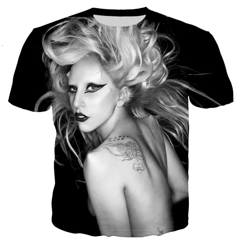 T-shirt de déesse Lady Gaga pour hommes et femmes, Streetwear Cool et décontracté, à la mode, avec impression en 3D