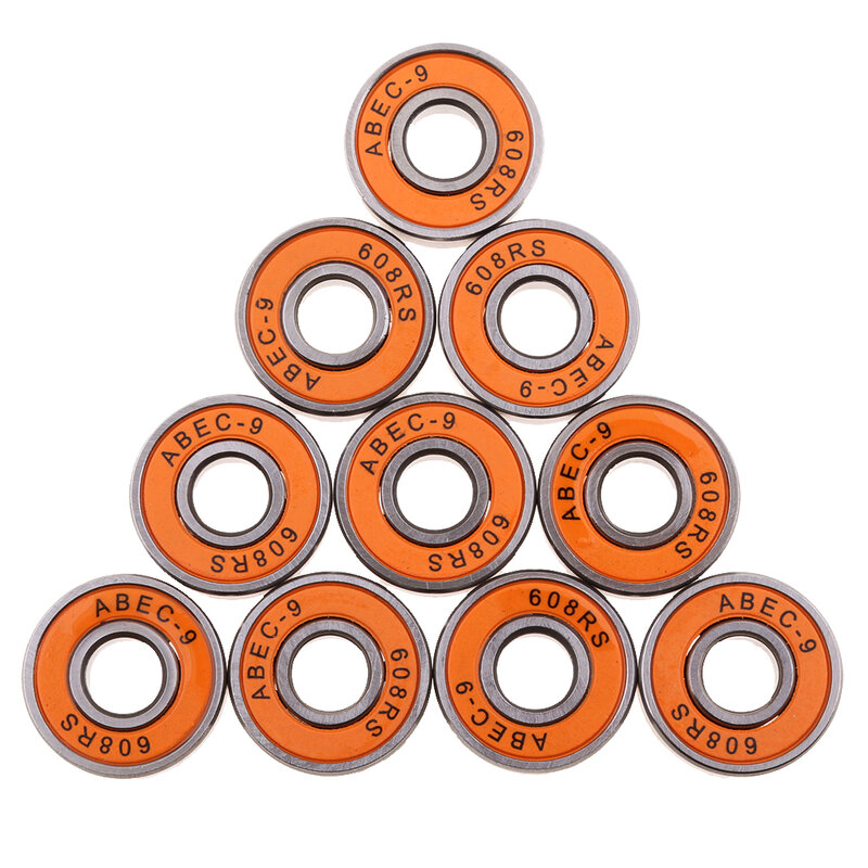 10 Pieces Premium ABEC-9 608RS Roller Skate Wheel Bearings Seal Ball Bearing Skate Board Accessories Outdoor Sports Tools