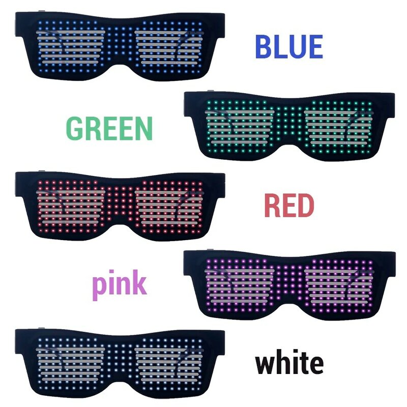 매직 블루투스 LED 파티 안경 앱 제어 발광 안경 EMD DJ 전기 음절 글로우 파티 용품, 드롭 배송