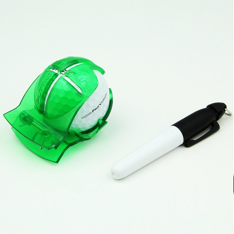 Clipe de linha de bola de golfe, marcador com marcas de caneta, modelo para desenho, ferramentas de alinhamento
