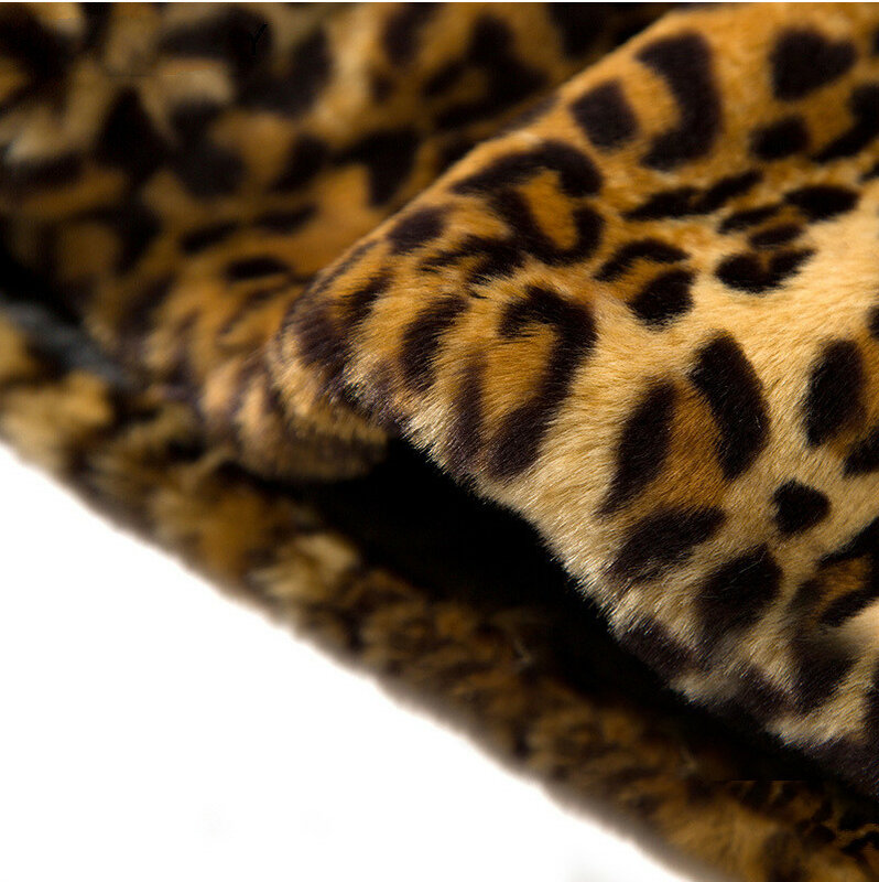 Giacca invernale da donna a maniche lunghe con cappotto leopardato di moda Plus size cappotto di orsacchiotto caldo morbido giacca di pelliccia sintetica da donna cappotto peloso 2021