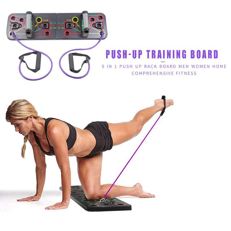 Push Up Rack Push-up Board with Resistance Bands Gym Home sports Comprehensive Fitness Exercise Sports Body Building Training