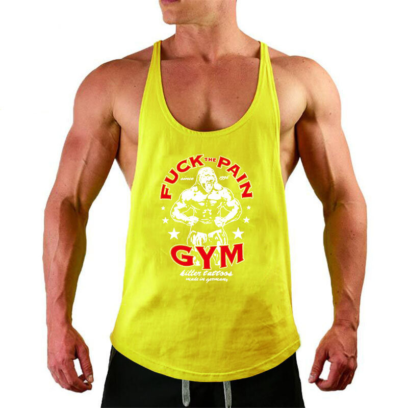 2021 Gym Bodybuilding Fitness Stringer Mannen Tank Top Gym Gorilla Wear Vest Hemd Tank Tops Gratis Verzending Gym Spier Man
