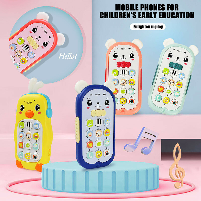 Baby Gutta-percha Toy Face Changing Music Mobile Phone Baby Toys Sleeping Artifact Simulation Telephone Early Educational Toy