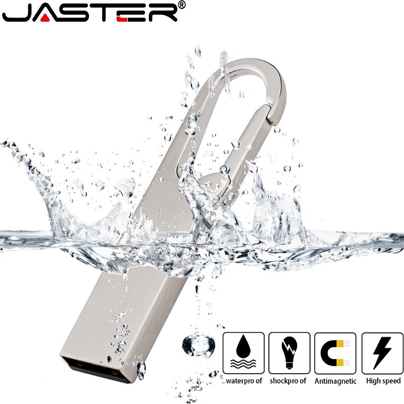 محرك أقراص فلاش usb معدني من JASTER بأزرار USB 2.0 محرك أقراص 4GB 8GB 16GB 32GB 64GB 128GB Pendrive Micro USB ذاكرة U disk السائبة