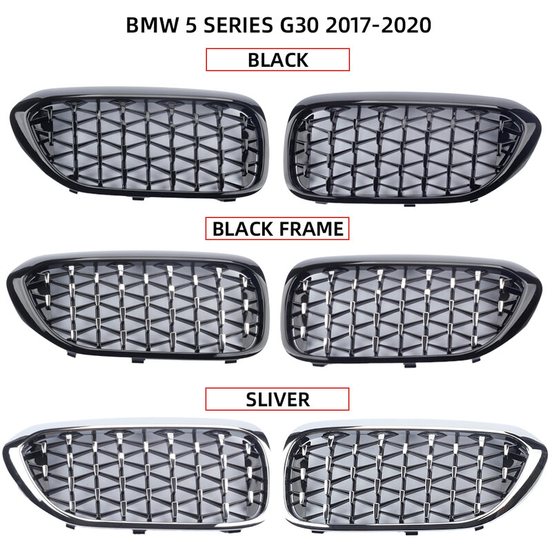 Car Front Bumper Grille For BMW 5 Series G30 520i 530i 530e 540i 518d 2017-2020 Auto Racing Grill Kidney Replacement Grilles